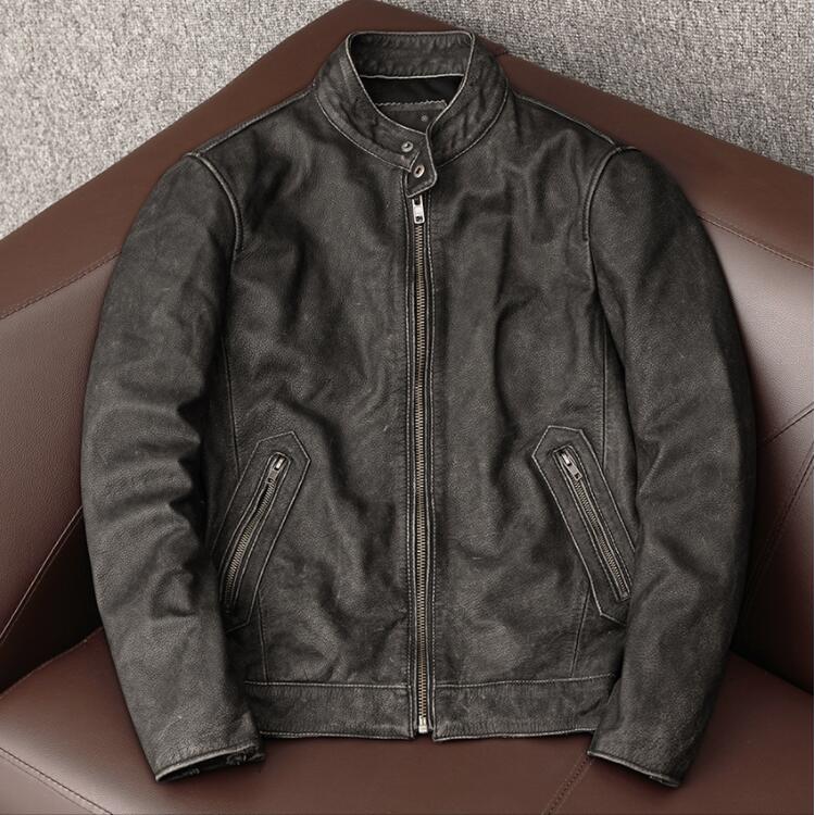 ライダースジャケット なめし革上衣  本革 牛皮 革ジャン厚地の外套 ヴィンテージ vintage 本革厚地の外套 アメカジ Ｓ～5ＸＬ ダー