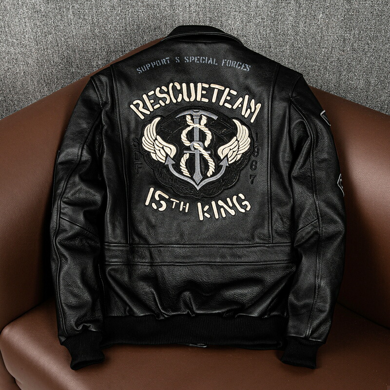 ライダースジャケット レザージャケット 牛革 バイクジャケット 刺繍 vintage 本革 革ジャン メンズフライトジャケット S~5XL 黒|グッドライフパートナー