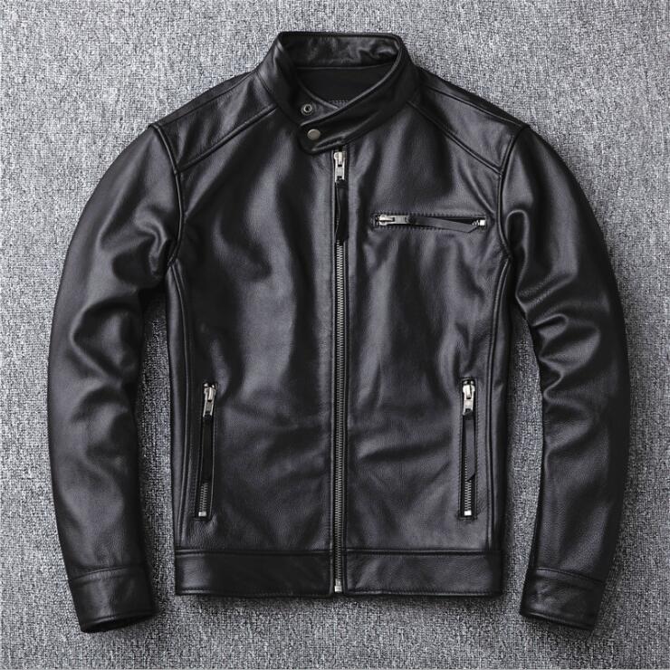 高品質 本革 なめし革上衣 ライダースジャケット 牛革 牛皮 自動自転車上衣 S～5XL(or裏厚め印字機)