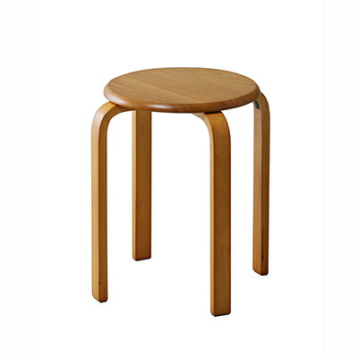 ナチュラル木製スツール 41cm スツール（木製・天然木・丸椅子・背もたれ無し・スタッキング・組立済