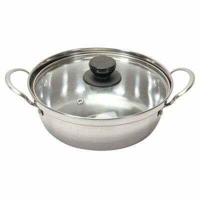 楽天市場】和楽庵 ステンレス製ガラス蓋付卓上鍋18cm パール金属