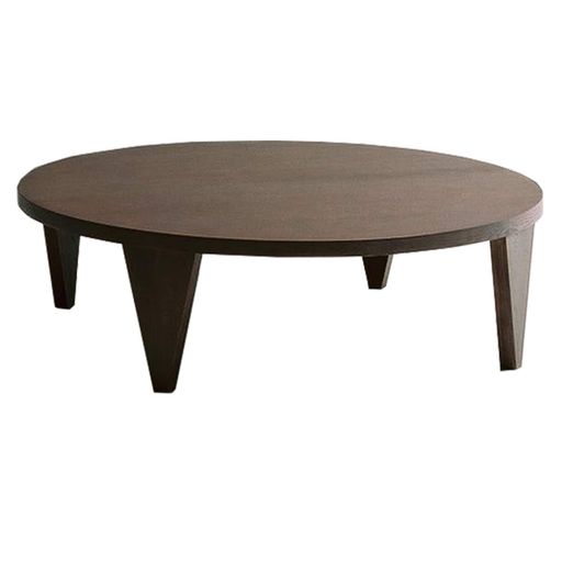 リビングテーブル 座卓 折れ脚 オーク突板 ウレタン塗装 幅105cm 円型 ウェンジ色 105-R|グッドグッドライフショップ