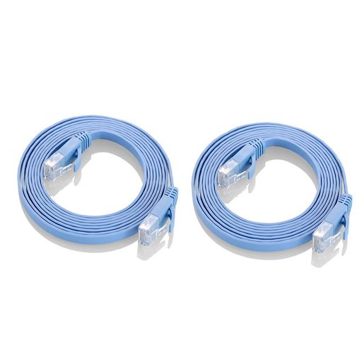 COOSEEDフラットケーブルLANケーブル15mUTPCat6ストレート15m*2本ブルー「1つパッケージ2本が含まれています」画像