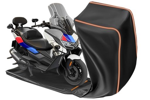 FJWDSC 完全密閉型バイクカバー 600D厚手 防水 防風 UVカット 防埃 防雪 原付バイクカバー 反射ストリップ付き 275x150x115cm|グッドグッドライフショップ