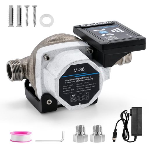 Poafamx 全自動ブースターポンプ 最大流量28L/min 最大揚高20m DC24V 加圧ポンプ 増圧ポンプ 水温 0~90°C対応 3段階出力調整 取付簡単 小型パイプライン加圧水ポンプ 加圧ウォーターポンプ 家庭…|グッドグッドライフショップ