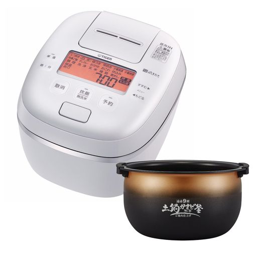 【WEB限定ご泡火炊き】タイガー魔法瓶炊飯器5合圧力IHご泡火炊き日本製遠赤9層土鍋かまどコート釜粒立ち保温24時間ホワイトJPI-S10NW