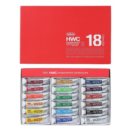 ホルベイン澄み切った水彩画えの具W44215ml18色書き割り3442