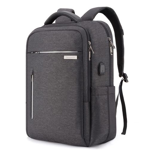 [Tzowla]補強ファスナービジネスリュックバックパック15.6インチPCリュック大容量多機能耐水USB充電ポート撥水加工耐衝撃盗難防止男女兼用通勤出張通学-ダークグレー色