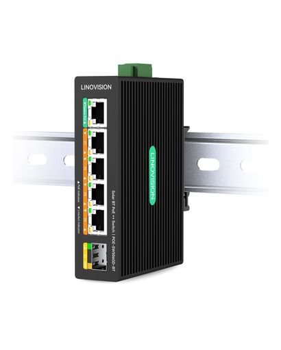 LINOVISION実業用5界面DC12VPoE++取り替えっこ、DC9~54Vインプット相応う、ソーラー/RV/UPS取り合わせ向け、全界面1Gbps、4*90WBTPoE++最終生産物\u00261*不活発24V