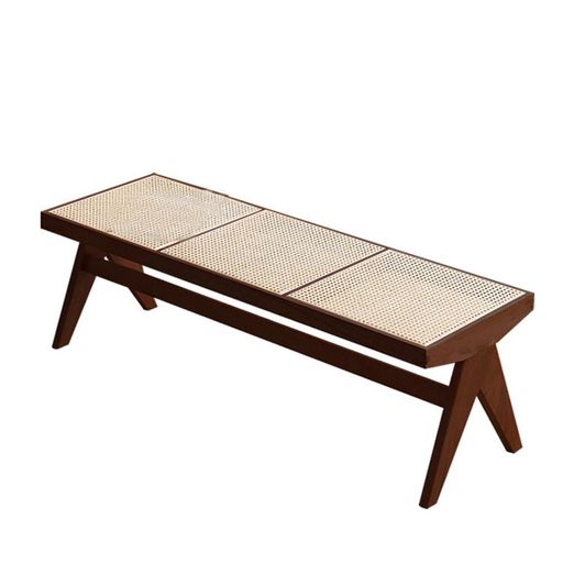 エリンットダイニングベンチ3人掛けラタンベンチ木製籐編み入り口・入口ベンチガーデンベンチブラウン