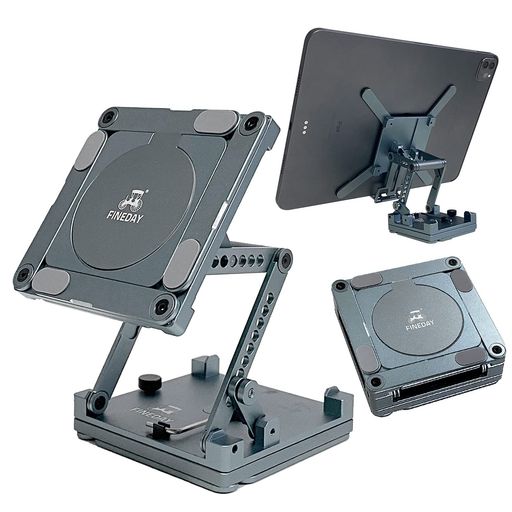 Fineday360度回転折りたたみスタンドforノートPC・iPad・スマホ(MagSafe充電器取付ホール有り)FoldableStand[メカニカル回転・角度・高さ調整コンパクト軽量耐久性アルミボディ]88mm 9,302円