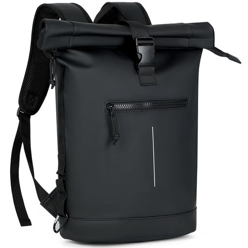 [Lekesky]ロールトップリュック防水拡張可能18-25L17インチPC収納軽量背面通気パッド付きサイドファスナー付きバイク/通勤/通学/釣り/旅行/アウトドア兼用多機能ポケット男女兼用おしゃれ学…