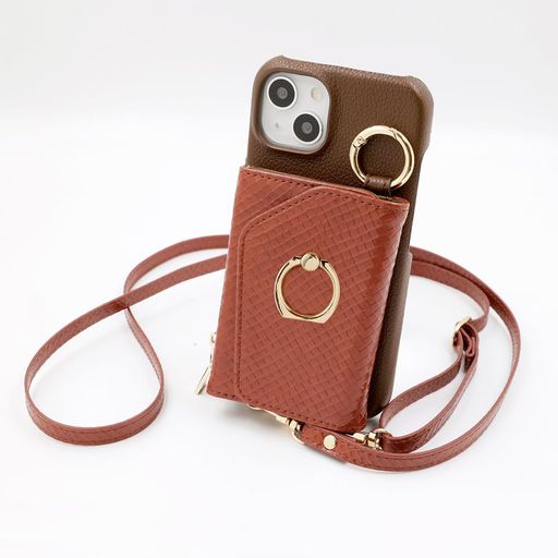 enHANCEスマホケースショルダーストラップ付iphone17容れもの