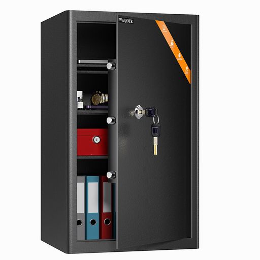 楽天市場】WASJOYE耐火金庫指紋認証式火災対策可A4ファイルに対応可