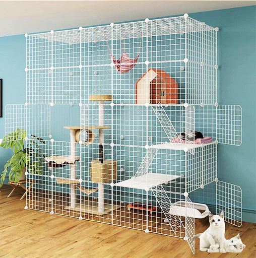 Topzoo 猫 ケージ トイレ付き トイレ一体型 防臭 飛散軽減 2段 子猫 Amazon.co.jp: Topzoo 猫 ケージ トイレ付き トイレ一体型 防臭