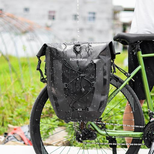 2個セット パニアバッグ 自転車 サイドバック 防水 25L+25L大容量 通勤 キャンプ 黒*2 (黒*2)｜グッドグッドライフショップ