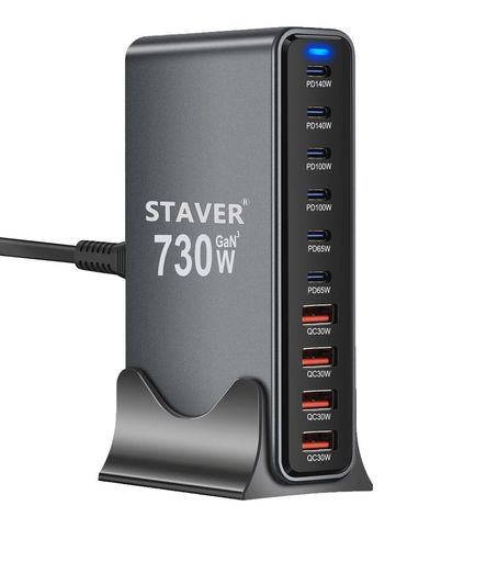 730W申し受ける器【繰り上げる評点版GaNFastIII10界面2*単口140W1.5mワット数有線テレビ】PD3.0相応う【PSE科学技術標準尺度其れ相応】10界面2*140W常時相応う6USB-C\u00264USB-A窒化ガリウム複数形万覚え帳パソコンに手っとり早い申し受ける相応う