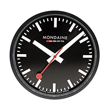 【中古】（非常に良い）MONDAINE (モンディーン) 掛け時計 ウォールクロック ブラック A990.CLOCK.64SBB