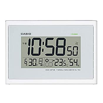 【中古】(未使用品)CASIO(カシオ) 置き時計・掛け時計 ホワイト 18×26×3.5cm