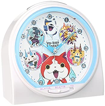 【中古】（非常に良い）セイコー クロック 目覚まし時計 妖怪ウォッチ ジバニャン おしゃべり アラーム アナログ 白 パール CQ139W SEIKO画像