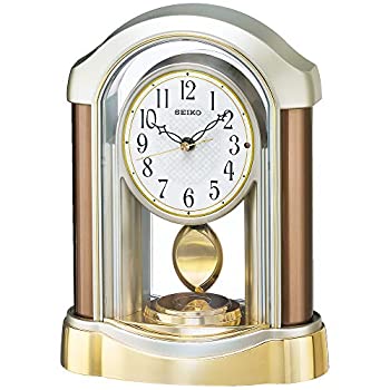 セイコー クロック 置き時計 電波 アナログ 飾り振り子 薄金色 パール BZ238B SEIKO
