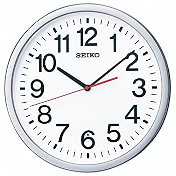 【中古】セイコー クロック 掛け時計 電波 アナログ オフィスタイプ 銀色 メタリック KX229S SEIKO