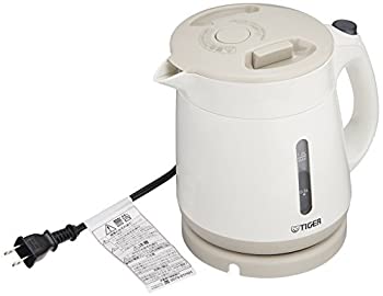 【中古】（非常に良い）タイガー 電気ケトル 1L 蒸気レス 転倒防止機能 ベージュ わく子 PCI-G100-C