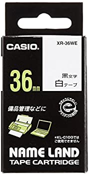 【中古】（非常に良い）カシオ ラベルライター ネームランド 純正 テープ 36mm XR-36WE 白地に黒文字