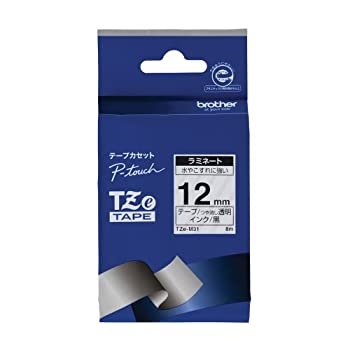 【中古】（非常に良い）ブラザー工業 TZeテープ マットラミネートテープ(透明地/黒字) 12mm TZe-M31