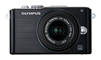 【中古】（非常に良い）OLYMPUS ミラーレス一眼 PEN Lite E-PL3 レンズキット ブラック E-PL3 LKIT BLK