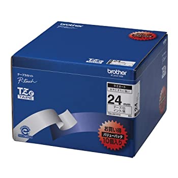 【中古】(未当て嵌める品)ブラザー工業 TZe磁気テープ ラミネートテープ(白地/黒字) 24粍 10本風呂敷き包み TZe-251V10