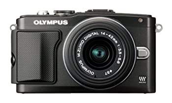 【中古】（人並み外れたに好いたらしい）OLYMPUS 鏡鑑受け答え一眼 PEN Lite E-PL5 水晶体一揃いの道具 黒いこと E-PL5 LKIT BLK