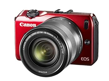 【中古】（非常に良い）Canon ミラーレス一眼カメラ EOS M レンズキット EF-M18-55mm F3.5-5.6 IS STM付属 レッド EOSMRE-18-55ISSTMLK