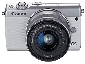 【中古】（非常に良い）Canon ミラーレス一眼カメラ EOS M100 EF-M15-45 IS STM レンズキット(ホワイト) EOSM100WH1545ISSTMLK