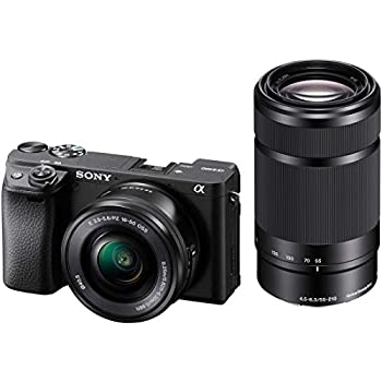 【中古】（非常に良い）ソニー SONY ミラーレス一眼 α6400 ダブルズームレンズキット SELP1650 F3.5-5.6+SEL55210 F4.5-6.3 SEL55210 ブラック ILCE-6400Y B
