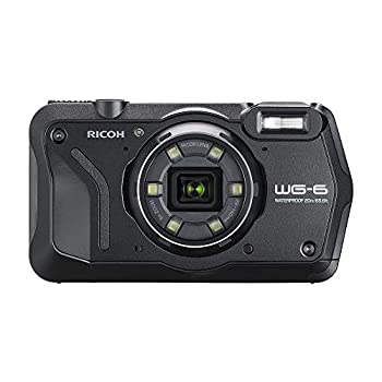 【中古】（非常に良い）RICOH WG-6 ブラック 本格防水カメラ 20メートル防水 耐衝撃 防塵 耐寒 高画質2000万画素 4K動画対応 高性能GPS内蔵 水中専用マーメードモード搭