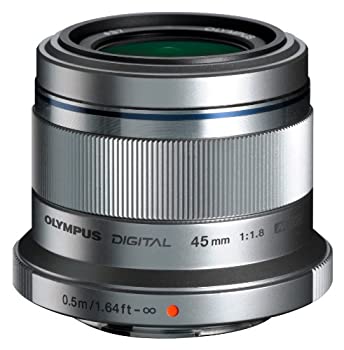 【中古】(未当てはめる品)OLYMPUS 単興味の中心水晶体 M.ZUIKO DIGITAL 45粍 F1.8 しろがね色