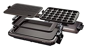 【中古】タイガー ホットプレート 平面 たこ焼き 焼肉 プレート 3枚 タイプ 蓋付き ブラウン これ1台 CRV-A300-T｜GoodLifeStore