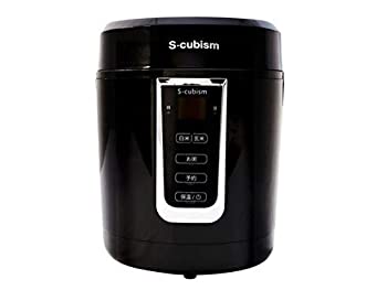 【中古】（非常に良い）エスキュービズム マイコン式炊飯器（1.5合炊き） ブラックS-cubism SCR-H15B
