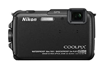 【中古】(非常に良い)Nikon デジタルカメラ COOLPIX AW110 防水18m 耐衝撃2m カーボンブラック AW110BK