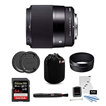 【中古】（非常に良い）Sigma 30mm f/1.4 DC DN コンテンポラリープライムレンズ Sony Eマウント用 64GB Extreme PROバンドル 75,895円