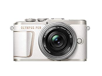 【中古】（人並み外れたに好いたらしい）OLYMPUS 銀鏡受け答え一眼写真機 PEN E-PL10 14-42粍 EZ水晶体一揃いの道具 白いこと