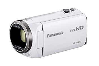 【中古】（非常に良い）パナソニック HDビデオカメラ V360M 16GB 高倍率90倍ズーム ホワイト HC-V360M-W
