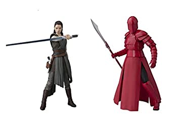 【中古】S.H.フィギュアーツ スター・ウォーズ　レイ（THE LAST JEDI）、エリート・プレトリアン・ガード（ウィップ スタッフ）（2点同時購入特典 BBユニ