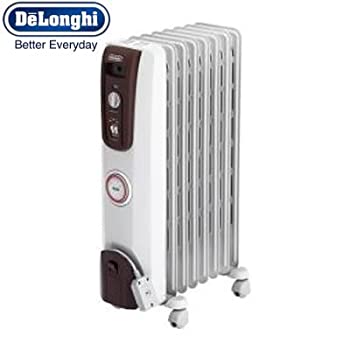 DeLonghi オイルラジエターヒーター サーマルカットフィン8枚(3〜8畳用 ホワイト+ブラウン)H770812EFS-B