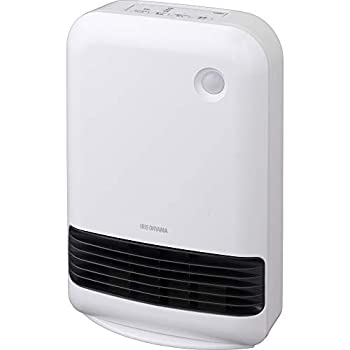 【中古】（非常に良い）アイリスオーヤマ セラミックファンヒーター 人感センサー付き 1200W マイコン式 ホワイト JCH-12TD3-W