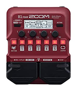 【中古】(非常に良い)ZOOM ズーム ベース用マルチエフェクツ・プロセッサー B1 FOUR 赤|GoodLifeStore