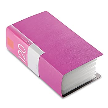 【中古】(未使用品)BUFFALO CD&DVDファイルケース ブックタイプ 120枚収納 ピンク BSCD01F120PK