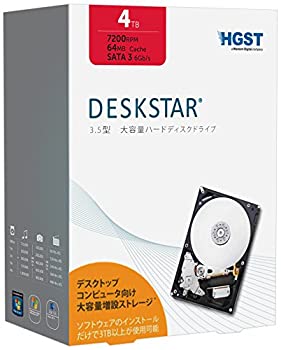 【中古】（非常に良い）HGST(エイチ・ジー・エス・ティー) Deskstar 4TB パッケージ版 3.5インチ 7200rpm 64MBキャッシュ SATA 6Gb/s 0S03357 82,073円