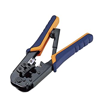 【中古】(未当て嵌める品)エレコム RJ45繋ぎ用ラチェットタイプかしめ手道具 単線・ヨリ線両相応う LD-KKTR